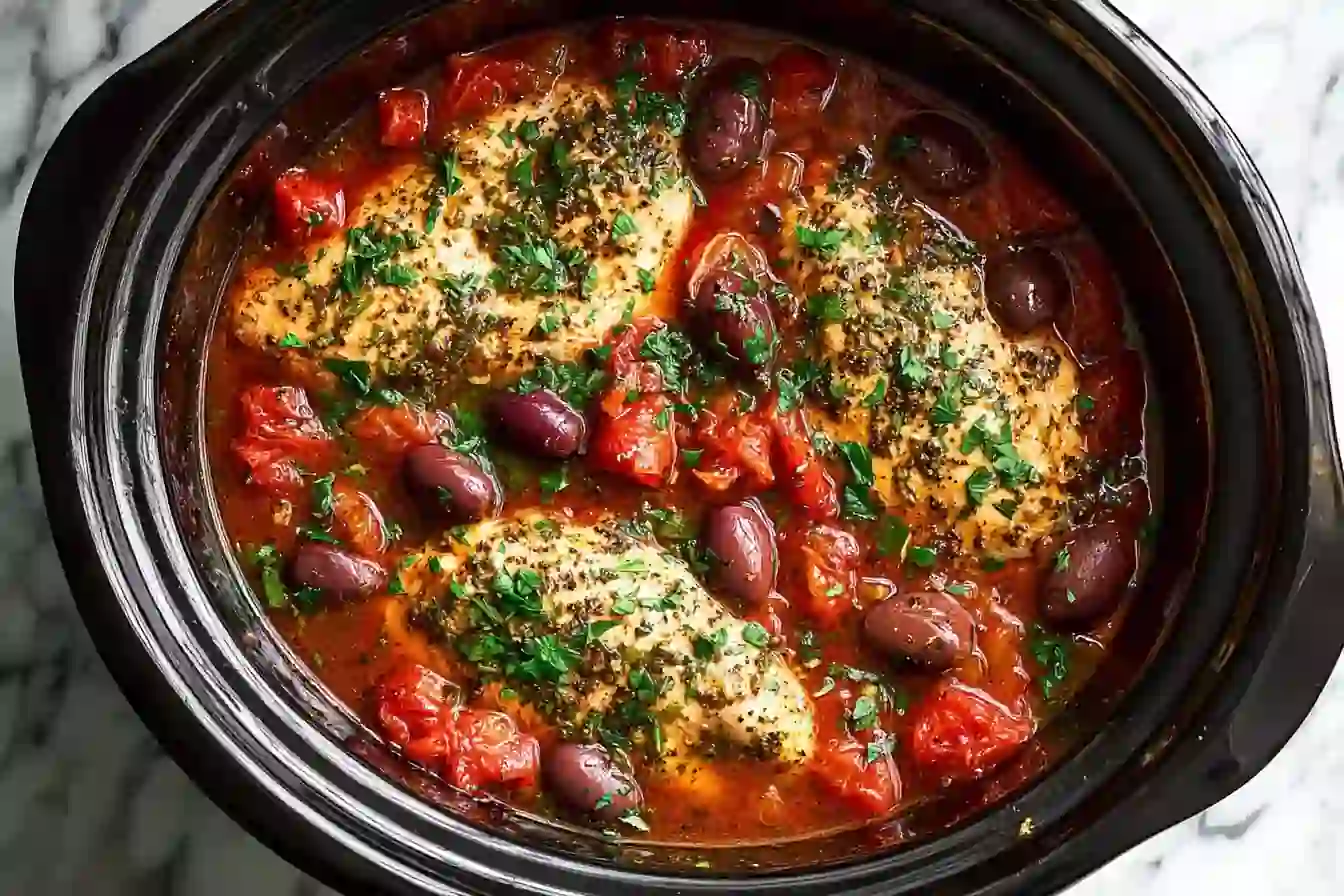 Easy Slow Cooker Mediterranean Chicken Recipe