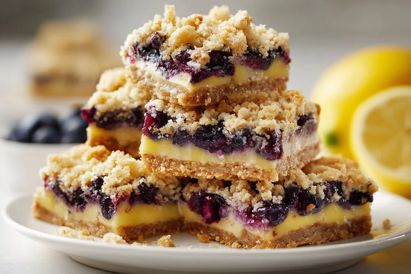 Lemon Blueberry Crumble Bars With Oat Streusel