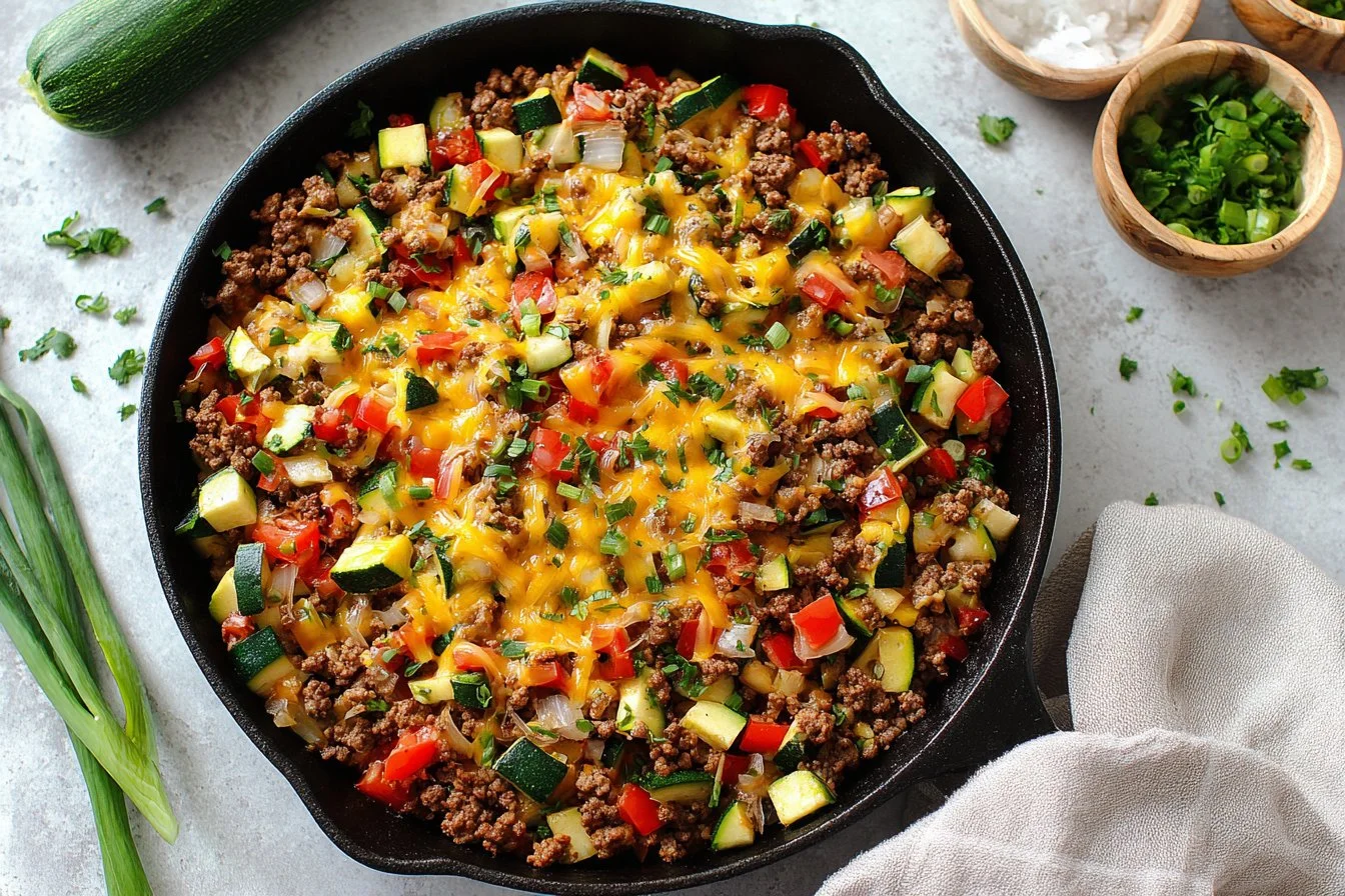 One-Pan Taco Zucchini Skillet Recipe (Low Carb)